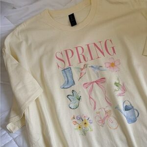 Spring Graphic T-Shirt - Cream